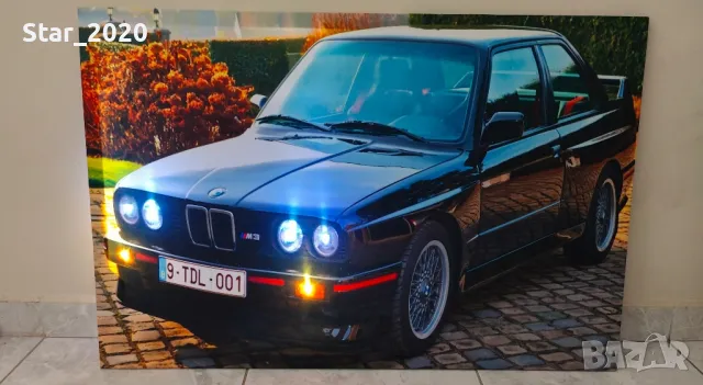 Светеща картина с LED осветление - BMW E30 M3 - coupe, снимка 2 - Картини - 48644468