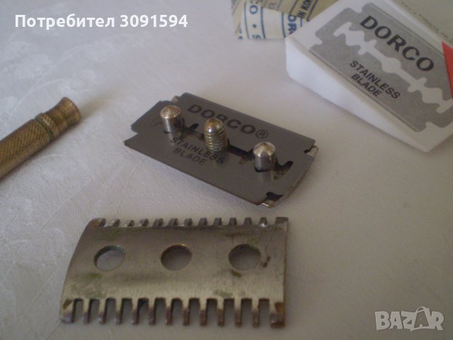 Старинна самобръсначка Gillette от месинг и метал , снимка 13 - Други ценни предмети - 38634159