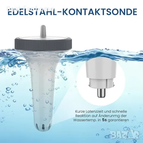 Безжичен термометър за басейн,  джакузи и аквариум Newentor, снимка 5 - Басейни и аксесоари - 50109188