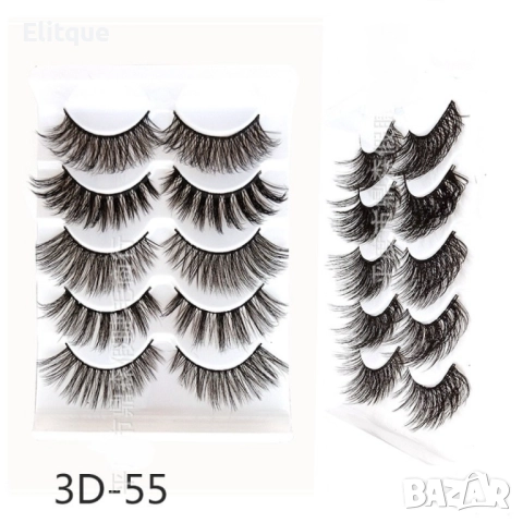 Комплект от 5 бр. различни видове изкуствени мигли ръчна изработка HZS350, снимка 10 - Други - 52830545