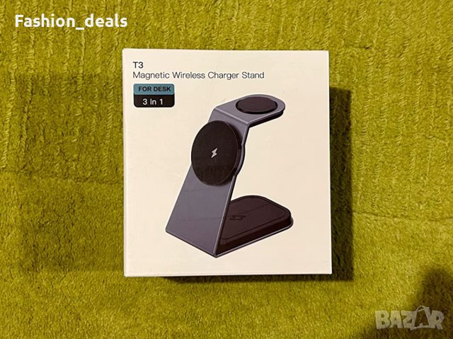 3 в 1 Нова стойка зарядно за телефон слушалки часовник Магнитна станция iPhone iWatch, снимка 8 - Селфи стикове, аксесоари - 40100450