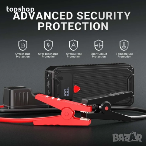 Чисто нов, в целофан, джъмп стартер Zcyge с голям 26800mAh капацитет за Дизел / Бензин  ..., снимка 3 - Аксесоари и консумативи - 51702455