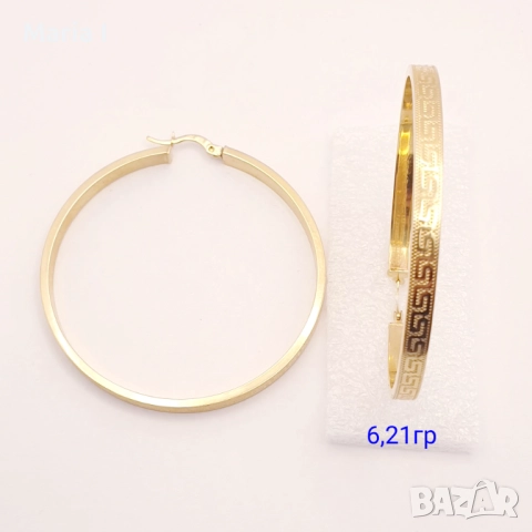 Златни обеци халки , снимка 3 - Обеци - 42784279