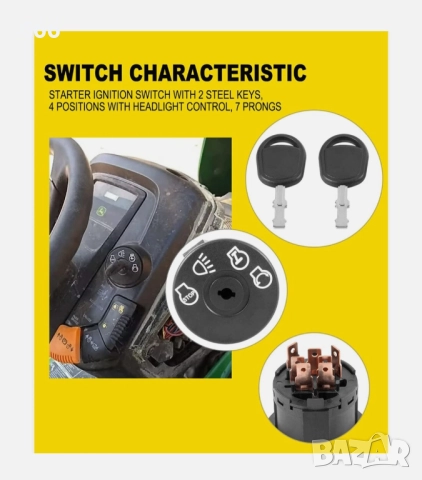 Ключ за запалване за John Deere X100 X300 X310 X390 X500 X520 X540 X530 с 2 ключа, снимка 7 - Друга електроника - 52939161