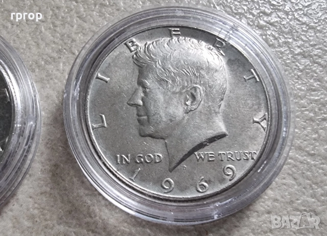 САЩ . ½ долар . Сребро. 1969 година., снимка 2 - Нумизматика и бонистика - 51058641