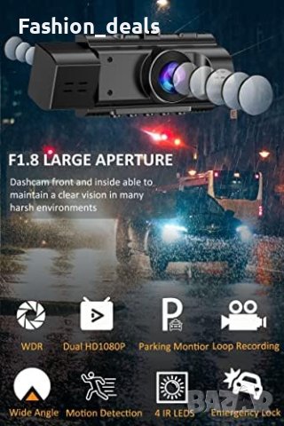 Нова Автомобилна двойна камера с инфрачервено нощно виждане, снимка 3 - Аксесоари и консумативи - 41765124