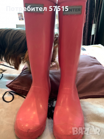 Hunter розови детски гумени ботуши, снимка 3 - Детски боти и ботуши - 36407252