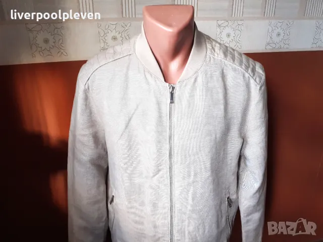 👉Ленено Zara Man Original L, снимка 2 - Якета - 48084989