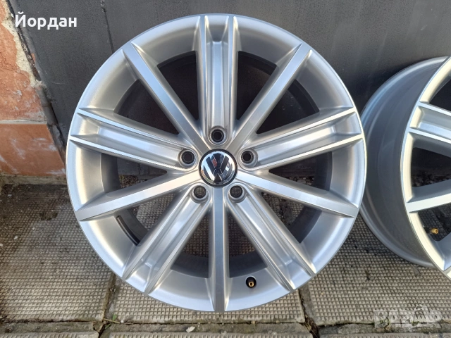  ОРИГИНАЛНИ джанти 18 ' цола 5x112 VW Tiguan / Фолксваген 7J ET43 57,1, снимка 6 - Гуми и джанти - 53113309