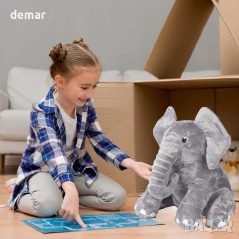 Плюшена играчка Sricam – сив слон, снимка 7 - Плюшени играчки - 42142514