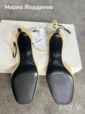 Обувки без пета ZARA с кожена каишка, снимка 3 - Дамски обувки на ток - 52214755