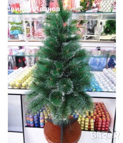 Коледна елха с бели заскрежени връхчета. С пластмасова стойка за 60 и 90см, всички останали са с мет, снимка 2 - Други - 52341938