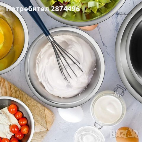 3155 Метални купи за разбъркване със силиконово дъно, снимка 7 - Съдове за готвене - 35725650