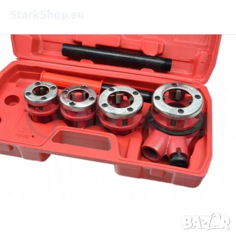 Комплект винторезка с 4 глави – 1/2″, 3/4″, 1″, 11/4″ HAWEK, снимка 2 - Други инструменти - 53866684