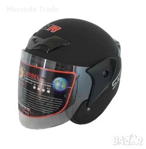 Каска за мотор Mercado Trade, 2405, Черен мат, снимка 1 - Аксесоари и консумативи - 40410155
