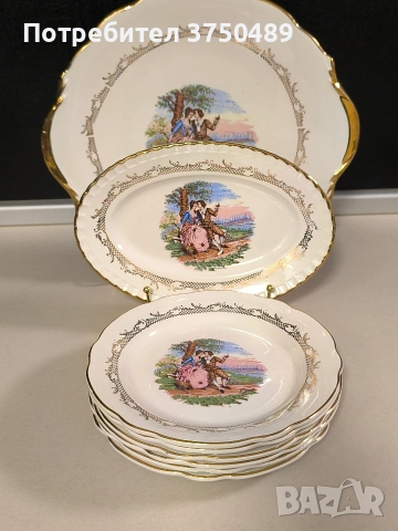 Френски винтидж чинии за торта ., снимка 6 - Антикварни и старинни предмети - 53144751