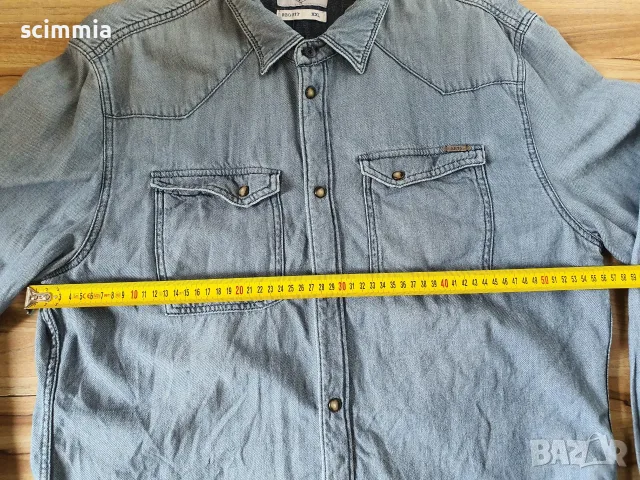 Pepe Jeans London HRTG Premium Denim дънкова риза XXL светлосиня 100% памук, снимка 10 - Ризи - 55985288