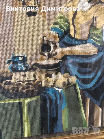 Гоблен "Млекарката", по картина на Вармеер, снимка 5 - Гоблени - 49121024