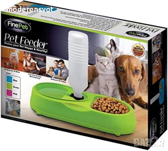 Двойна купа с диспенсър за вода за котки и кучета, снимка 6 - За кучета - 42126242