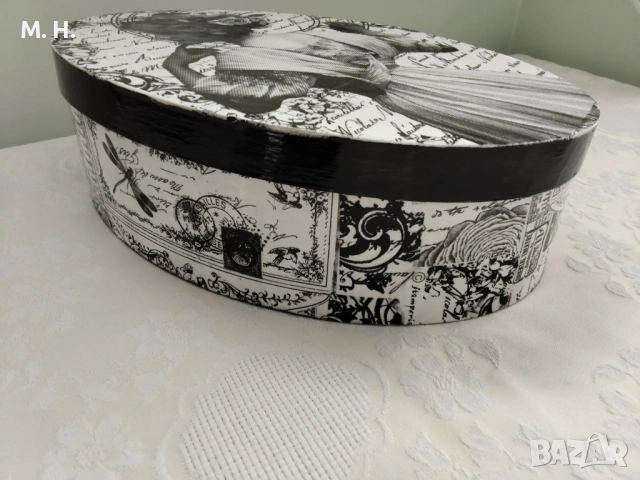 Голяма ръчно декорирана кутия в стил "винтидж"., снимка 8 - Декорация за дома - 53571043