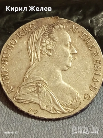 Сребърна монета талер 1780г. Мария Терезия Австро-Унгария рядка за КОЛЕКЦИЯ 52271, снимка 5 - Нумизматика и бонистика - 52432739
