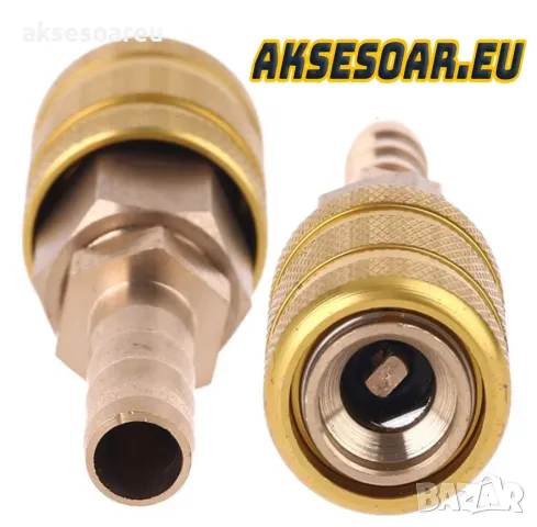 Конектор за бързо свързване клапан за автомобилни гуми 8 мм адаптер патронник за помпа щуцер за вент, снимка 12 - Аксесоари и консумативи - 47362019