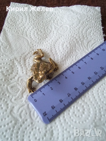 Малка бронзова фигурка на жаба 🐸 54259, снимка 9 - Колекции - 53752503