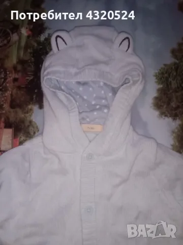 Бебешка жилетка с качулка размер 74-80см. син, снимка 2 - Жилетки и елечета за бебе - 49682842