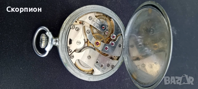 Швейцарски джобен часовник - Chronometre ARGENTAN CHROME, снимка 15 - Джобни - 51453087