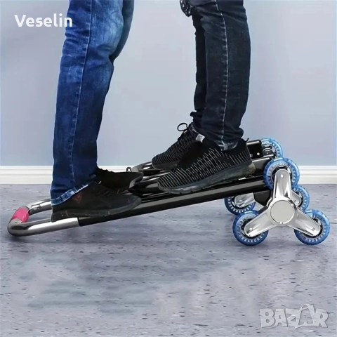 Сгъваема ръчна количка за тежки товари с въртящи се на 360 градуса колела, снимка 4 - Други стоки за дома - 52734975