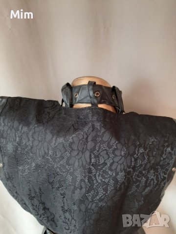 2XL/4XL К-т Черна кожена къса пола на плисета и елек за едра дама , снимка 6 - Поли - 40136893