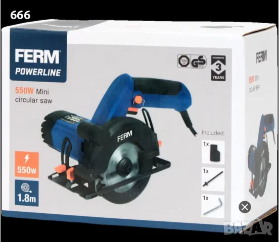 Електрически циркуляр CSM1054 Ferm 550W/Ø85mm, снимка 2 - Друга електроника - 56216093