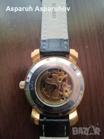 Мъжки позлатен автоматичен часовник , снимка 4 - Мъжки - 49060409