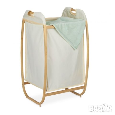 Стилен бамбуков кош за пране - чанта за пране 70 л , снимка 1 - Други - 42103242