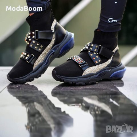 Равни маратонки кожа, плат 