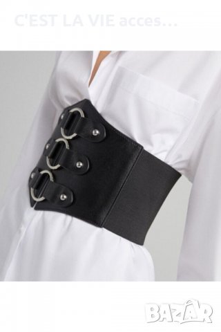 ❤️Elastic Three-Ring Black Corset Belt, снимка 1 - Колани - 38630612