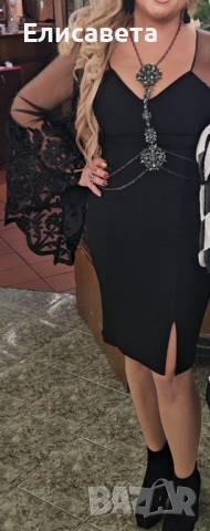 Рокля с дантелени  широки ръкави , снимка 1