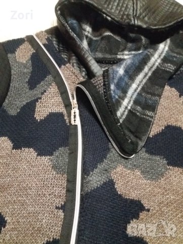 -20% УНИКАЛНО мъжко яке/жилетка в милитъри цветове и с асиметрично закопчаване с цип, снимка 3 - Якета - 42603479