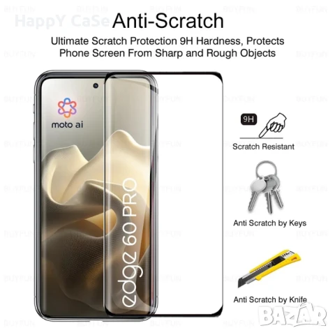 Motorola Edge 60 / 60 Pro / 60 Fusion / 3D ЦЯЛО ЛЕПИЛО Стъклен протектор за екран, снимка 3 - Фолия, протектори - 50646008