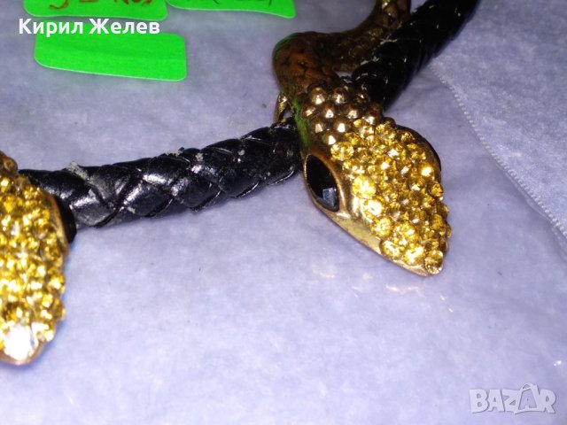 НЕОГОТИЧЕСКА ВИНТИДЖ АРТ ФИГУРАЛНА ЗМИЕВИДНА ОГЪРЛИЦА с БРОНЗОВИ ПОЗЛАТЕНИ ЗМИИ 16003, снимка 13 - Колиета, медальони, синджири - 41396411