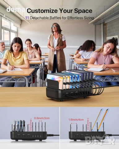 SooPii 100W 10-портова USB зарядна станция, 6 USB-C и 4 USB-A порта, снимка 4 - Друга електроника - 53644783