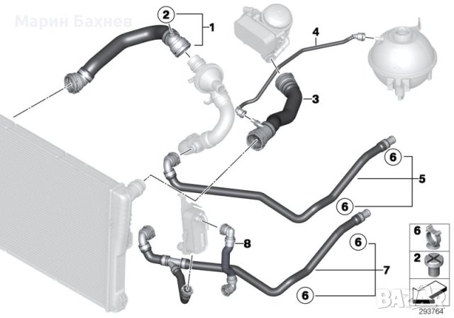 Маркуч/тръба водно охлаждане17128651298 BMW X3/F25 X4/F26 Expansion Tank Vent Pipe, снимка 2 - Части - 42235388