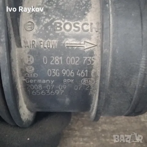 Дебитомер за VW PASSAT 6 2.0 TDI 140 Hp AIR FLOW METER 0281002735  03G906461C  0 281 002 735, снимка 2 - Части - 47486698