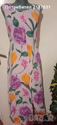 ДАМСКА ЕЛЕГАНТНА ФЛОРАЛНА РОКЛЯ  - Размер М / L , снимка 1