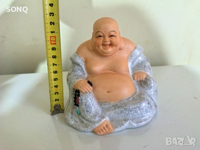 Страхотна Порцеланова Статуетка Щастливия Буда, снимка 8 - Колекции - 52824040