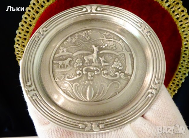 Калаена чиния,ловна картина,Дионис. , снимка 2 - Антикварни и старинни предмети - 41899785