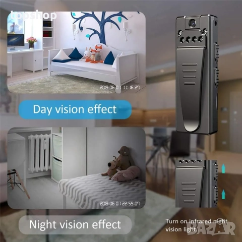 Нова проверена камера за тяло, преносима 1080P камера за тяло с щипка, запис с цикличен режим..., снимка 4 - Други - 52078409