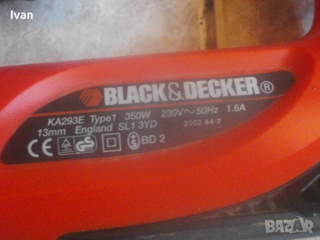 Black Decker KA293E-Английски Мини Лентов Шлайф-Ел.Пила-350 W-ОТЛИЧЕН-Шлайфане Труднодостъпни Места, снимка 13 - Други инструменти - 42444011