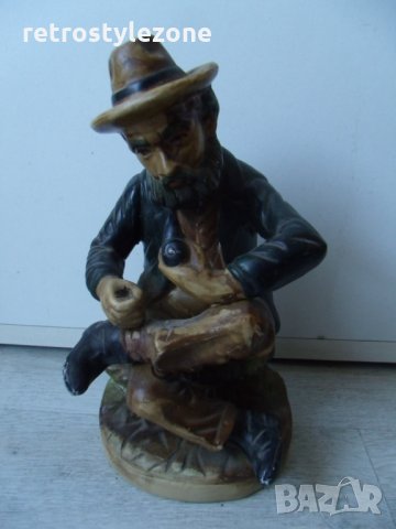 № 5994 стара порцеланова фигура   - размери - височина 19 см , основа 10 см    - неглазирана / бискв, снимка 3 - Други ценни предмети - 35853617