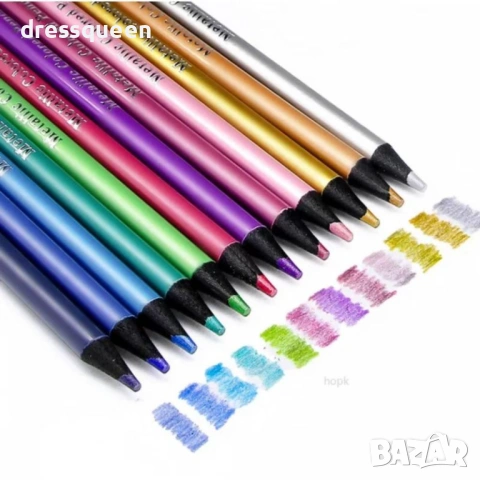 4811 Професионални металикови моливи за рисуване – 2 в 1 ефект за светъл и тъмен картон